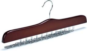 img 2 attached to 👔 Amber Home Wood Tie Hanger: 24 Ties Storage Rack with Smooth Cherry Color - Closet Accessory Organizer for Necktie Scarves