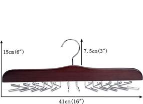 img 3 attached to 👔 Amber Home Wood Tie Hanger: 24 Ties Storage Rack with Smooth Cherry Color - Closet Accessory Organizer for Necktie Scarves