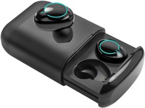 img 4 attached to Black True Wireless Earbuds 5.0, Souleader Deep Bass HiFi Sports Earbuds, Sweat Proof Earphones with Built-in Microphone, Double Ear Call