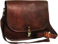 14 inch brown leather crossbody satchel ladies purse for women - genuine leather shoulder bag tote travel purse logo