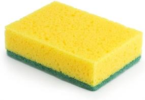 img 2 attached to 🧽 DecorRack 14-Pack Kitchen and Bathroom Cleaning Scrub Sponges - Dual-Sided, Absorbent and Abrasive Dish Pads for Dishes, Car Wash, Heavy Duty - Green Yellow