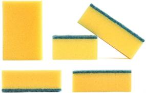 img 3 attached to 🧽 DecorRack 14-Pack Kitchen and Bathroom Cleaning Scrub Sponges - Dual-Sided, Absorbent and Abrasive Dish Pads for Dishes, Car Wash, Heavy Duty - Green Yellow