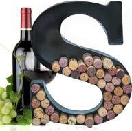 add elegance to your home with metal letter wine cork keepsake saver & holder monogram, letter s (large) - includes free wall mount kit a-z logo