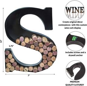 img 1 attached to Add Elegance to Your Home with Metal Letter Wine Cork Keepsake Saver & Holder Monogram, Letter S (Large) - Includes Free Wall Mount Kit A-Z