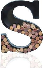 img 3 attached to Add Elegance to Your Home with Metal Letter Wine Cork Keepsake Saver & Holder Monogram, Letter S (Large) - Includes Free Wall Mount Kit A-Z