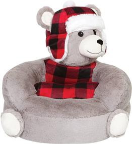 img 1 attached to Trend Lab Kids Plush Character Chair: Buffalo Check Bear - A Cozy and Delightful Addition for Little Ones!