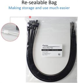 img 3 attached to 🔗 Heavy Duty 26 Inch Cable Zip Ties - 200 lbs Tensile Strength, 50 Pieces, Long Durable Nylon Black Tie Wraps for Indoor and Outdoor Use, UV Resistant - High Quality Cable Ties