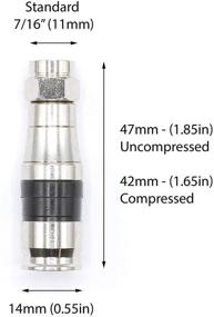 img 1 attached to 🔒 RG11 Coaxial Cable Compression Fitting - 4 Pack - Enhanced with Weather Seal O Ring and Water Tight Grip