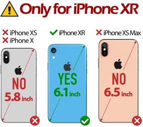 img 3 attached to Чехол TUCCH для iPhone XR - темно-синий кошелек из искусственной кожи с откидным крышкой для карт, держателем, блокировкой RFID, беспроводной зарядкой, защитным TPU-корпусом - совместим с iPhone XR 6.1