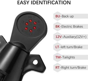 img 3 attached to 🛠️ Miady Trailer Wiring Tester: Heavy Duty 7 Pin RV Blade Connector Circuit Tester with LED Indicator - Ensure Proper Trailer Hitch Wiring