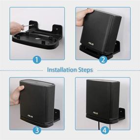 img 2 attached to 🔧 Sturdy Wall Mount Holder Stand Bracket for ASUS ZenWiFi AX Whole-Home Tri-Band Mesh WiFi 6 System (XT8)(CT8) by HOLACA - Black, 1 Pack