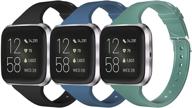 wekin slim bands: stylish soft silicone 📱 replacement wristbands for fitbit versa smartwatch (pack of 3) logo
