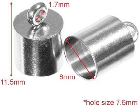 img 2 attached to Craft County 10-Piece Set of Stainless Steel Silver Smooth Cord End Caps Findings, 12mmX7mm and 13mmX8mm, DIY Craft Supplies (13mm X 8mm)