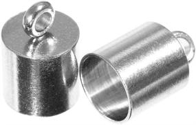 img 1 attached to Craft County 10-Piece Set of Stainless Steel Silver Smooth Cord End Caps Findings, 12mmX7mm and 13mmX8mm, DIY Craft Supplies (13mm X 8mm)