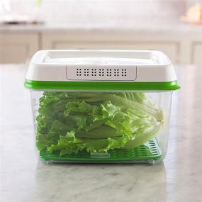 img 2 attached to 🥦 Rubbermaid FreshWorks Produce Saver Food Storage Containers Set, 4-Piece Set with 2 Containers and 2 Lids