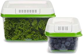 img 4 attached to 🥦 Rubbermaid FreshWorks Produce Saver Food Storage Containers Set, 4-Piece Set with 2 Containers and 2 Lids