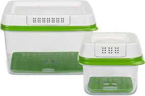 img 3 attached to 🥦 Rubbermaid FreshWorks Produce Saver Food Storage Containers Set, 4-Piece Set with 2 Containers and 2 Lids