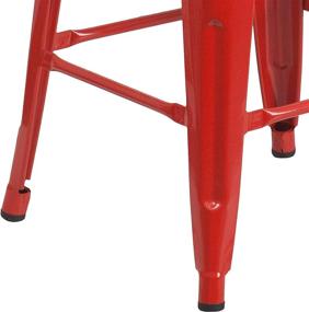 img 1 attached to 🪑 Stylish Taylor + Logan 24 Inch High Metal Counter Stool with Red Wood Seat