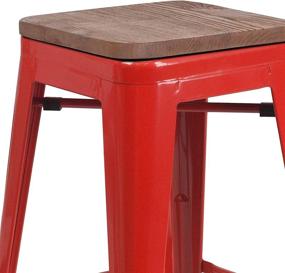 img 2 attached to 🪑 Stylish Taylor + Logan 24 Inch High Metal Counter Stool with Red Wood Seat