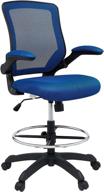 modway veer drafting chair blue логотип