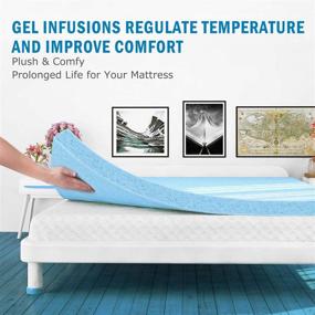 img 1 attached to 🛏️ Grehome 3 Inch Gel Infused Memory Foam Mattress Topper for Full Bed - Enhance Comfort and Support