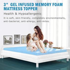 img 3 attached to 🛏️ Grehome 3 Inch Gel Infused Memory Foam Mattress Topper for Full Bed - Enhance Comfort and Support