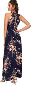 img 3 attached to Floerns Women's Floral Print Maxi Dress with Sleeveless Halter Neck Design