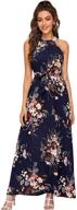 floerns women's floral print maxi dress with sleeveless halter neck design logo