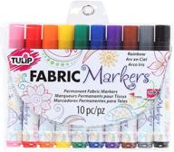 🌈 tulip permanent rainbow fabric brush tip markers - set of 10 logo