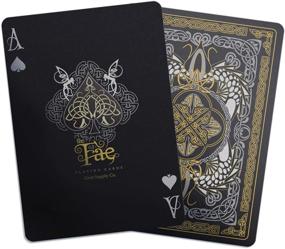 img 1 attached to 🃏 Enchant your game nights with Creatures of The FAE Playing Cards - Black, Gold & Silver Edition from Gent Supply