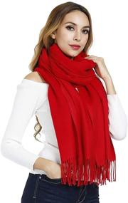 img 4 attached to Unisex Winter Cashmere Scarf - Ideal Men's Christmas Accessories