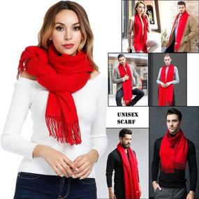 img 2 attached to Unisex Winter Cashmere Scarf - Ideal Men's Christmas Accessories