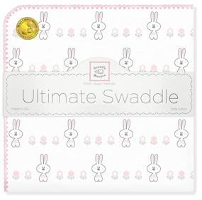 img 4 attached to 🐰 SwaddleDesigns Large Receiving Blanket, Ultimate Swaddle for Baby Boys and Girls, Softest US Cotton Flannel, Best Shower Gift, Made in USA, Garden Bunny Pastel Pink, Mom’s Choice Winner, SD-604PP