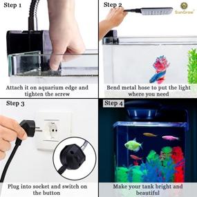 img 1 attached to 🐠 Enhance Your Fish Tank with SunGrow White and Blue Colored Light: Flexible, Adjustable Metal Arm for 5-10 Gallon Rimless Tanks