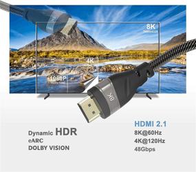 img 2 attached to 🔌 AKKKGOO 8K HDMI Cable 3.3ft - Ultimate 8K Experience for Apple TV and Samsung QLED TV