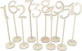 img 4 attached to 🪡 OULII Wooden Wedding Table Number Holders Set 1-10, 10pcs in Wood Color - Enhanced for SEO