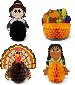 img 3 attached to 🦃 Complete Thanksgiving Party Decoration Set: JOYIN Including 4 Playmates, 1 Hanging Garland, 12 Swirls with Hanging Cutouts - Perfect Holiday Decor!