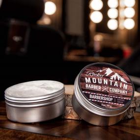 img 1 attached to Men's Barbershop Scent Shaving Cream - Hydrating, Thick Lather for All Skin Types including Sensitive Skin - 5oz Tin by Rocky Mountain Barber Co.