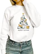 🎄 merry catmas sweatshirt: women's long sleeve, cute cat printed christmas tops – a perfect blend of style and christmas cheer! logo