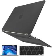 b belk macbook air 13 case 2021 2020 2019 2018 - a2337 m1 a2179 a1932 - touch id compatible, matte plastic hard shell case + keyboard cover + screen protector, retina display, black logo