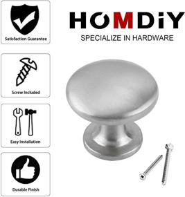 img 2 attached to HOMDIY 10-Pack Brushed Nickel Cabinet Knobs Cupboard Knobs Silver - HD6050SNB Kitchen Door Knobs Brushed Nickel Round Hardware