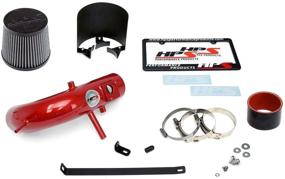 img 1 attached to HPS Performance 827-524R Red Shortram Air Intake Kit With Heat Shield Cool Ram