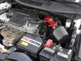 img 2 attached to HPS Performance 827-524R Red Shortram Air Intake Kit With Heat Shield Cool Ram