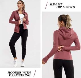 img 2 attached to 🏋️ TrainingGirl Women's Full Zip Workout Sports Jackets: Slim Fit, Long Sleeve Yoga Track Hoodie with Thumb Hole - Ideal for Athletic Running