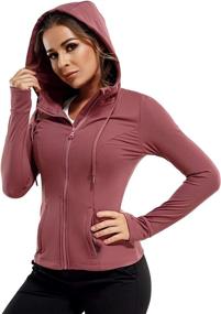 img 4 attached to 🏋️ TrainingGirl Women's Full Zip Workout Sports Jackets: Slim Fit, Long Sleeve Yoga Track Hoodie with Thumb Hole - Ideal for Athletic Running