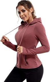 img 3 attached to 🏋️ TrainingGirl Women's Full Zip Workout Sports Jackets: Slim Fit, Long Sleeve Yoga Track Hoodie with Thumb Hole - Ideal for Athletic Running