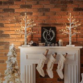 img 3 attached to Pair of 2- FastDeng Birch Tree Lighted, 2FT 36 LED Warm White Lights, Battery Powered Timing Tabletop Bonsai Tree Light for Home Bedroom Holiday Wedding Party Indoor Decoration
