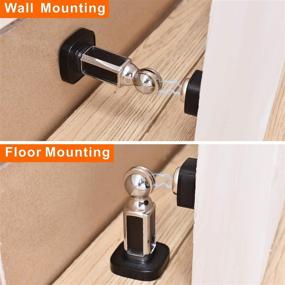 img 2 attached to 🚪 Magnetic Door Stop Black - Door Stopper with Magnet Holder for Kitchen Cabinets - Strong Mount Wall Door Stop - Includes Screws - Keeps Your Door Open - 2 Pack