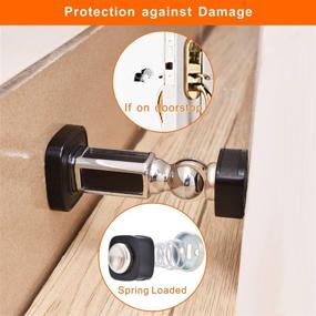 img 3 attached to 🚪 Magnetic Door Stop Black - Door Stopper with Magnet Holder for Kitchen Cabinets - Strong Mount Wall Door Stop - Includes Screws - Keeps Your Door Open - 2 Pack