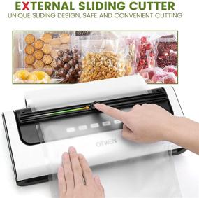 img 1 attached to 🔒 Efficient Food Storage: Vacuum Sealer Machine with Cutter, 4 Modes, and LED Indicator Lights